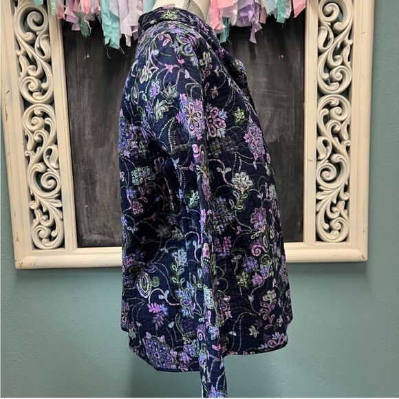 Rebecca Malone Blue Floral Quilted lightweight Jacket - Picture 8 of 8
